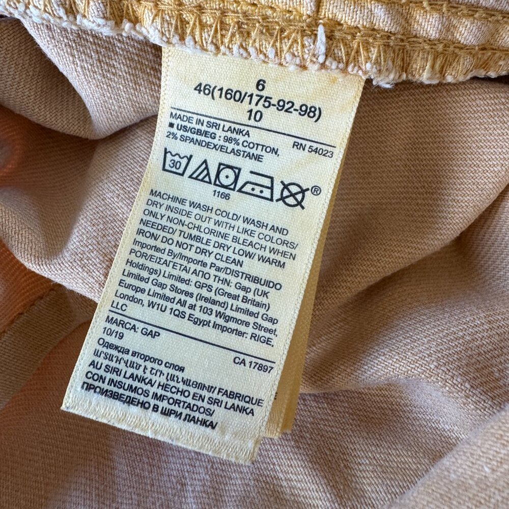GAP Wide Legged High Rise Cropped Jeans Yellow 6 - Picture 11 of 12
